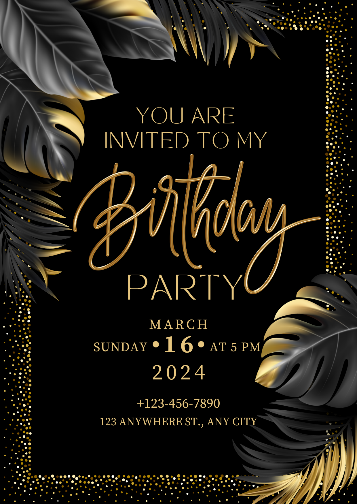 Editable Birthday Card Template - Printable, Instant Download