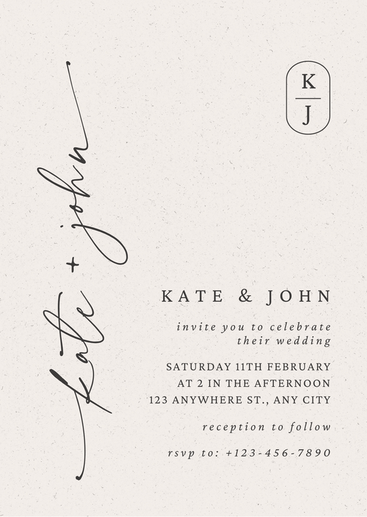 Editable Wedding Invitation Card Template (Instant download)