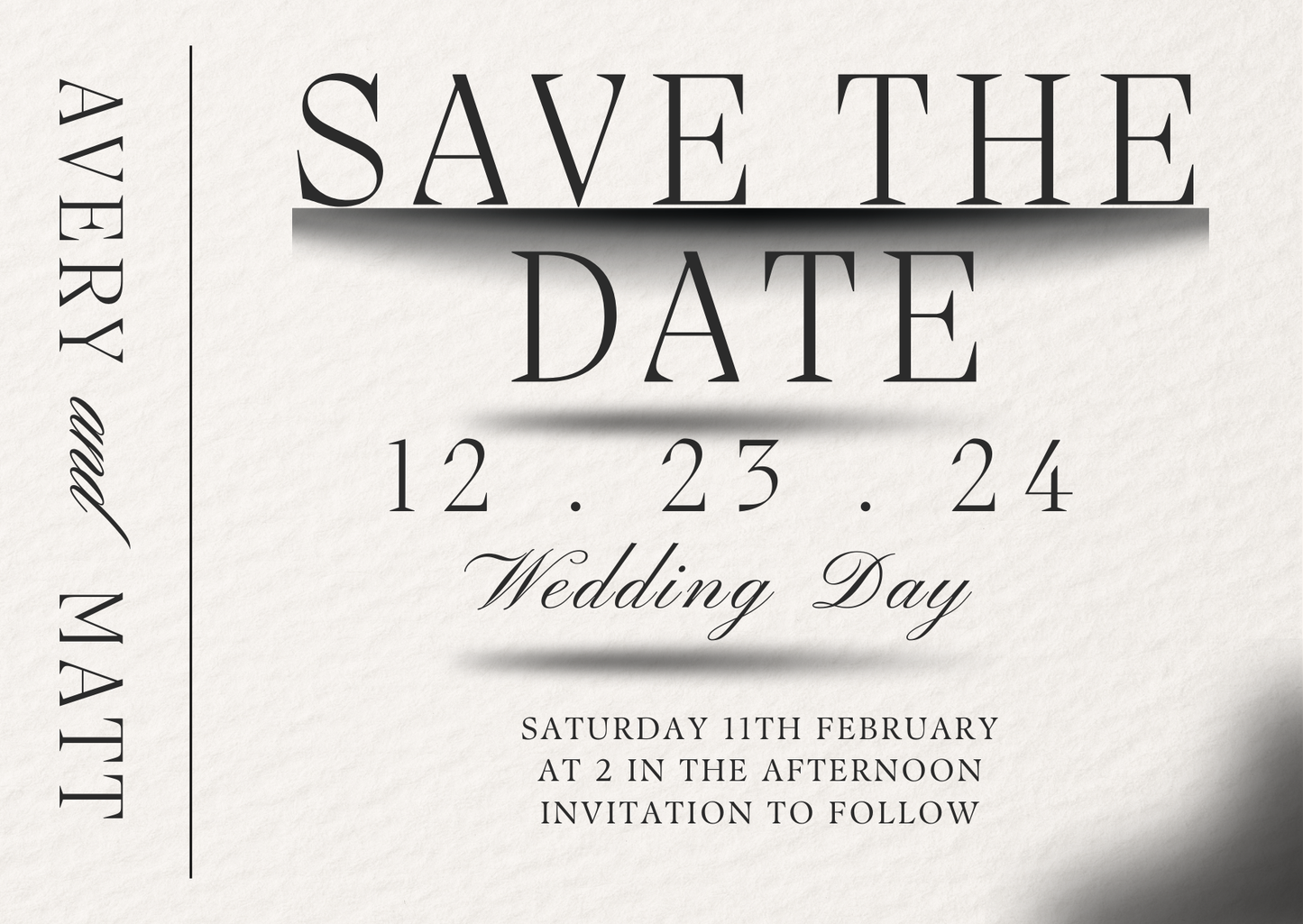 Editable Save The Date Card Template (instant download)